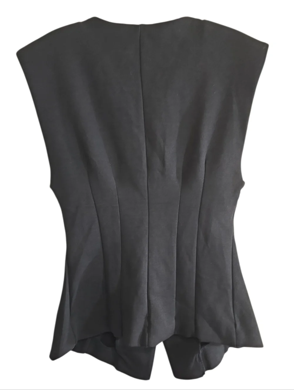 NWOT Zara 2-piece Black Interlock Knit Vest Flare Pull-on Pants Set Small Medium - Picture 6 of 13